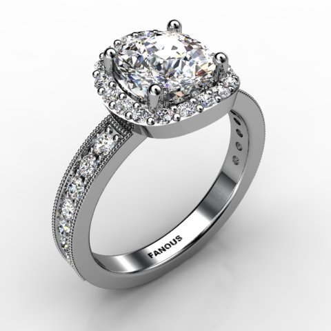 18k White Gold Engagement Ring 0.592ct - 1002674-18kw